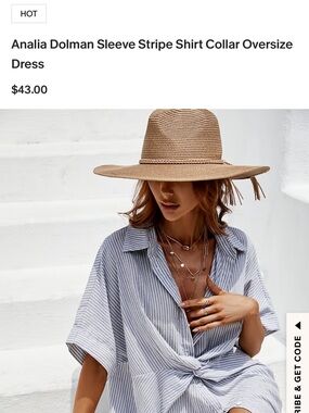 Cupshe Analia dolman sleeve striped shirt oversized dress-new with tags!